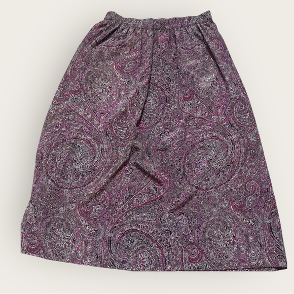VTG 80s 90s La Chine Classic by Galinda Wang Pleated A-line Midi Skirt Women's 4 - Picture 1 of 13